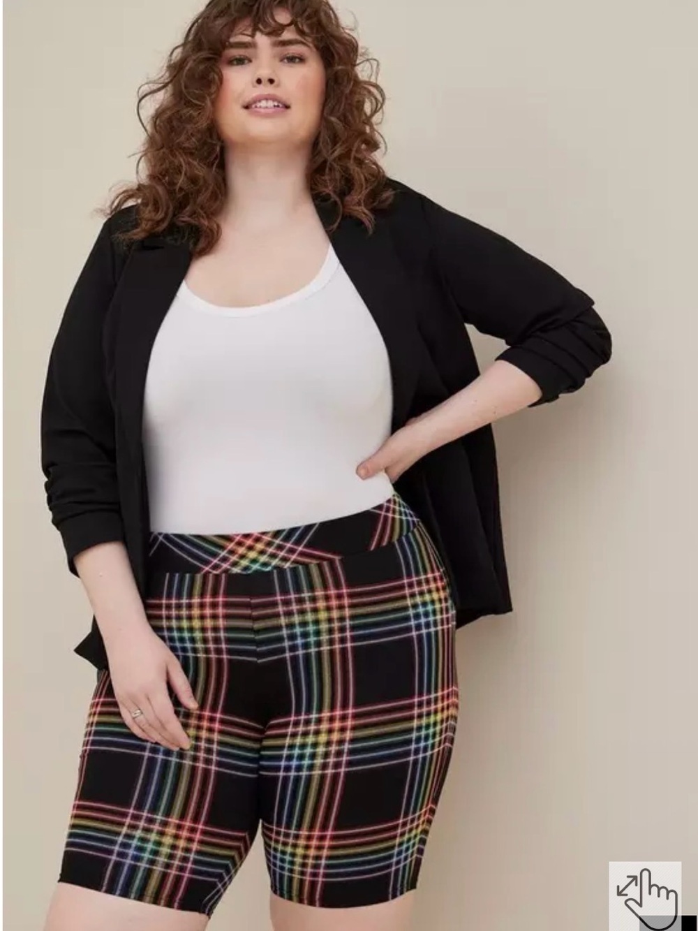 Torrid Jolie Plaid Signature Waist High Rise Bike Shorts NWT